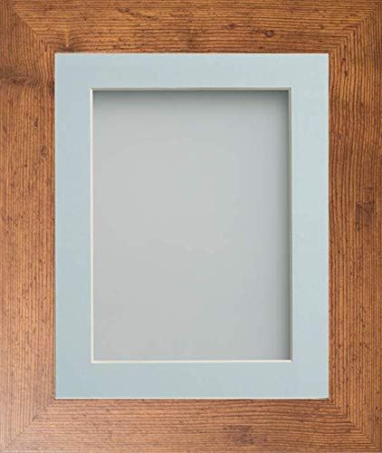 Frame Company Watson Range Rustic A3 Picture Photo Frame with Light Blue Mount for Image A4 *Choice of Sizes* Fitted with Real Glass