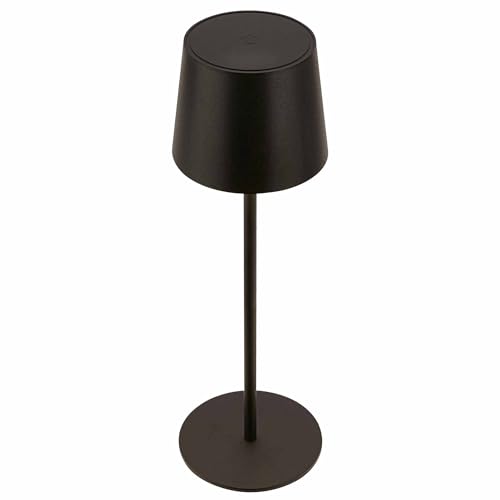 BRILONER - LED Table lamp Cordless IP44 with Touch, dimmable, Rechargeable Battery & Light Source Interchangeable, Bedside, Reading Light, Outdoor, 11 x 33 cm, Black