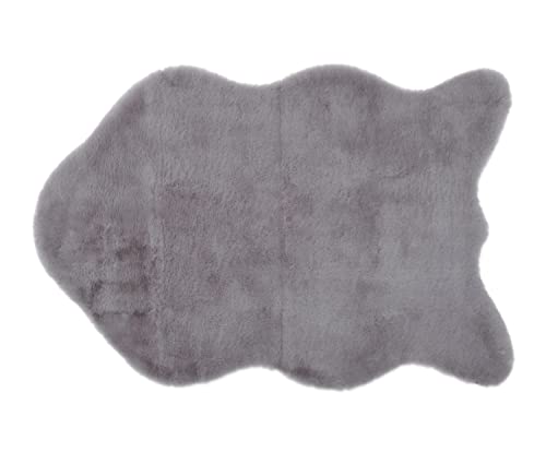 Gözze - Soft, Elegant Faux Leather Rug, 80 x 120 cm - Silver