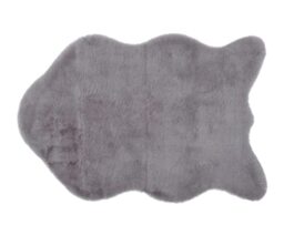 Gözze - Soft, Elegant Faux Leather Rug, 80 x 120 cm - Silver