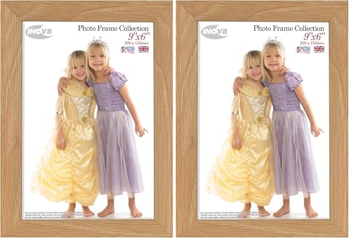 "Inov8 Framing Photo Frame, Dense wood, Lime Oak, 9""x6"" (22.86cm x 15.24cm) (Pack of 2)"