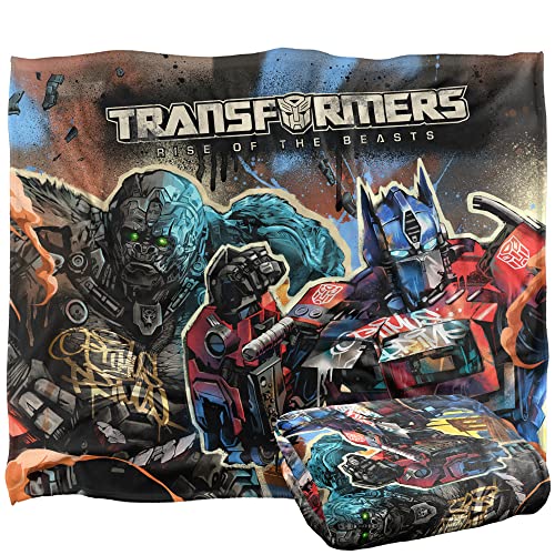 Transformers: Rise Of The Beasts Optimus Prime Primal Mural Silky Touch Super Soft Throw Blanket 152 X 127 Cm