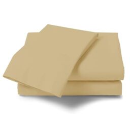 GC GAVENO CAVAILIA Non Iron Plain Dyed Percale Flat, Soft Polycotton Sheets, 180 Thread Count Easy Care Bedding, Natural, Double