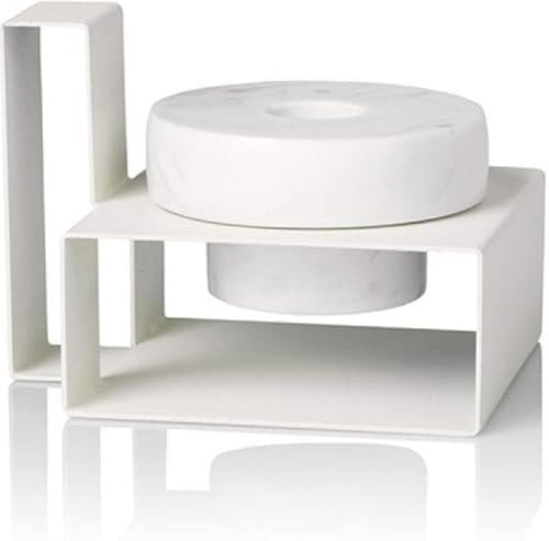 Lucie Kaas MR01WH Marco Collection Candle Holder White Marble Height 8cm