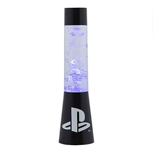 Paladone PlayStation Glitter Liquid Flow Lamp with Floating Controller Icons - Officially Licensed Sony Merchandise, Game Room Night Light Bedroom Decor