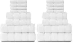 Gaveno Cavailia Luxurious 16 Pack Boston Towel Bale Set (4 Face, 2 hand and 2 Bath), Cotton, White