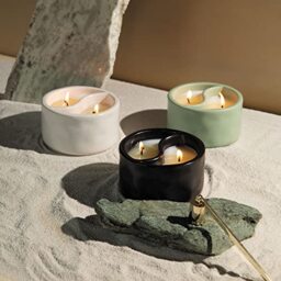 Paddywax Scented Candles Yin-Yang Collection 2-Wick Artisan Candle, 311g, Cactus Flower - Watermint