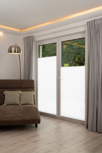 Khome 421614-36 Klemmfix Pleated Blind, Polyester, White