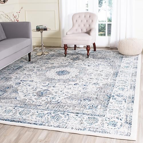 Safavieh Traditional Rug for Living Room, Dining Room, Bedroom - Evoke Collection, Short Pile, in Grey and Ivory, 240 x 300 cm