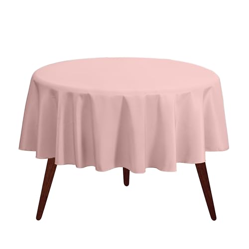 "Gee Di Moda Tablecloth - 90"" Inch Round Tablecloths for Circular Table Cover in Pink Washable Polyester - Great for Buffet Table, Parties, Holiday Dinner & More"