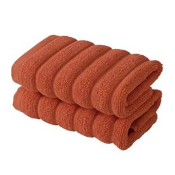 BERIBO Cloud Turkish Towel Set 100% Cotton 620gsm (Burnt Terracotta, 2 Face Flannels)