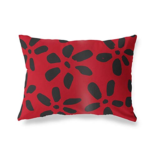Bonamaison Decorative Cushion Cover Red & Black, Throw Pillow Covers, Home Decorative Pillowcases for Livingroom, Sofa, Bedroom, Size: 35x50 Cm - Designed and Manufactured in Turkey