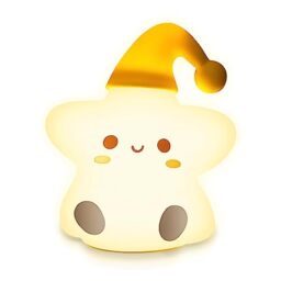 groov e Cuties - Ezra Star - Colour Changing LED Night Light with 30/60 Minute Timer - 7 Colours - Tap to Use - Rechargeable 12-Hour Battery or USB Powered - for Babies, Toddlers & Children