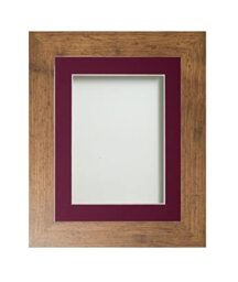 Frame Company Watson Rustic Picture Photo Frame fitted with Perspex, A3 with Plum Mount for image size A4