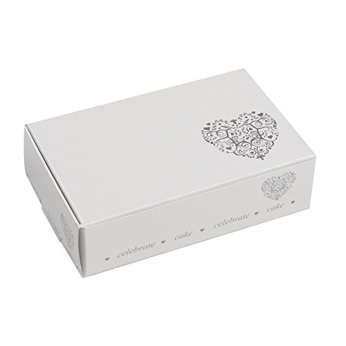 Neviti Vintage Romance Cake Box, Paper, Silver, 10 x 6.2 x 2.5 cm