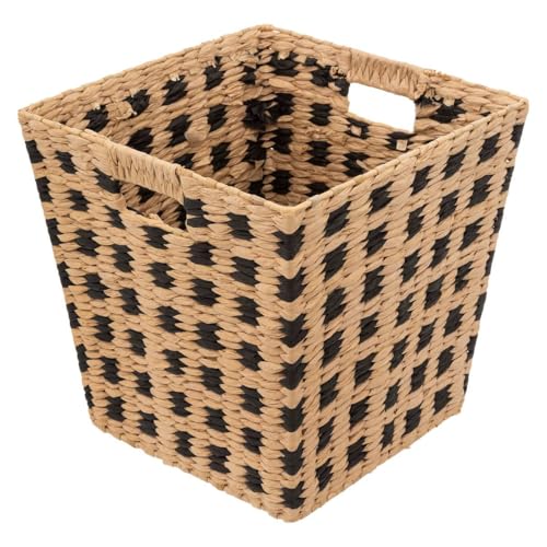 Five ??? Woven Storage Basket Natural and Black 31 x 31 cm