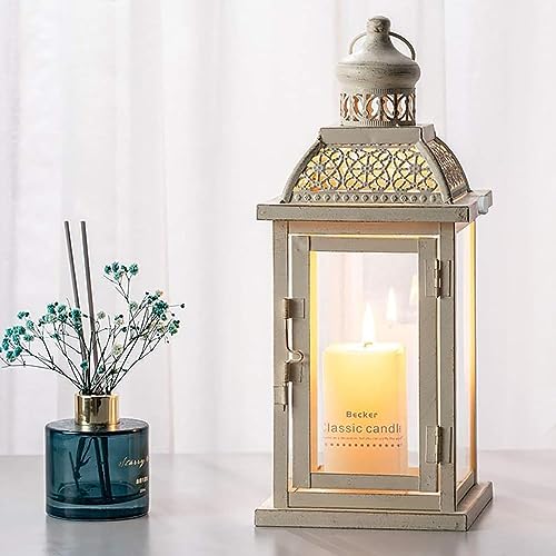 "NEEDOMO Candle Lantern Decorative, 13.5"" Vault Hanging Lanterns with Tempered Clear Glass Outdoor Decor for Patio, Front Porch, Farmhouse, Wedding, Shelf"