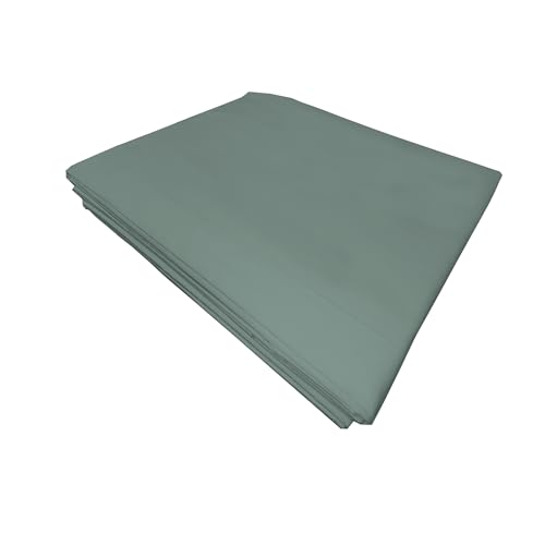 PENSIERI DELICATI Single Bed Sheet 160 x 300 cm, Flat Sheet in Plain Colour, Made in 100% Cotton, Made in Italy, Green