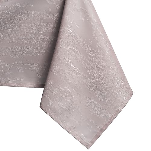 AmeliaHome Vesta Round Tablecloth 120 x 120 cm - Stain protection, lotus effect, washable, water-repellent, ornament, powder pink