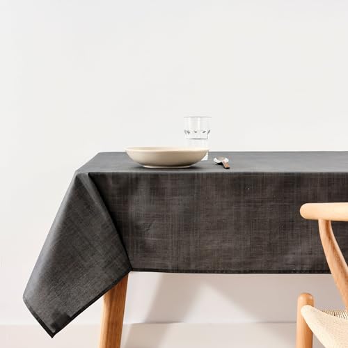 BELUM - Tablecloth XL 200x180cm resinated 100% Organic Cotton Tablecloth Resin NO Oil Large Tablecloth for Rectangle Table Tablecloth Without Rigidity Waterproof Tablecloth