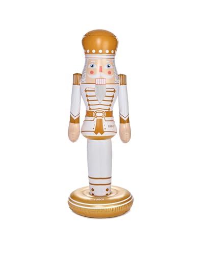 FUNBOY Gold Inflatable Nutcracker ??? 5ft Tall Indoor/Outdoor Holiday Decoration ??? Oversized Christmas Yard Decor