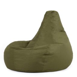 Bean Bag Bazaar Dalton Outdoor Bean Bag, Khaki Green, Garden Chair, Water Resistant Fabric, Gaming Beanbag with Filling Included, Balcony Chair, Garden Seat, Outdoor Seating