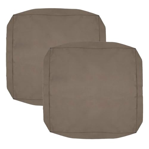 "FLYMEI Patio Cushion Covers, Water Resistant Outdoor Cushion Cover Replacement, Patio Sofa Cushion Covers Only Outdoor Couch Cushion Covers, 22"" X 24"" X 4"", 2 Covers, Taupe"