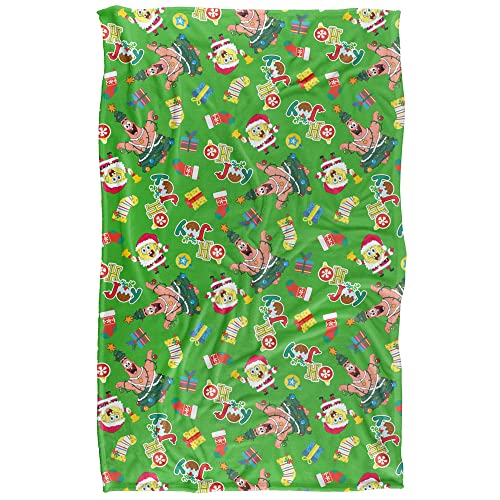 LOGOVISION Spongebob Spongebob Christmas Pattern Silky Touch Super Soft Throw Blanket 91 x 147 Cm
