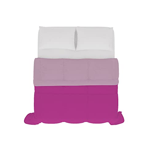 Italian Bed Linen SOGNI E CAPRICCI Two-Tone Summer Duvet 250 x 200 cm Lilac/Fuchsia