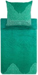 Bassetti Dolceacqua Satin Bed Linen Set (Green V1, 155 x 220 + 80 x 80 cm)