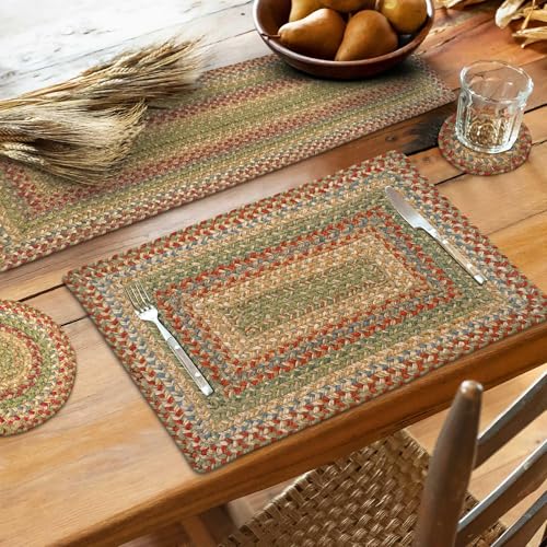 Homespice - Azalea Long Table Runner, a Durable and Thick Table Runner to Use as Side Table Runners on Dining Table - Crafted from Premium Jute Fibers - Multicolor Hand Braided Runner, 11x36 Inches