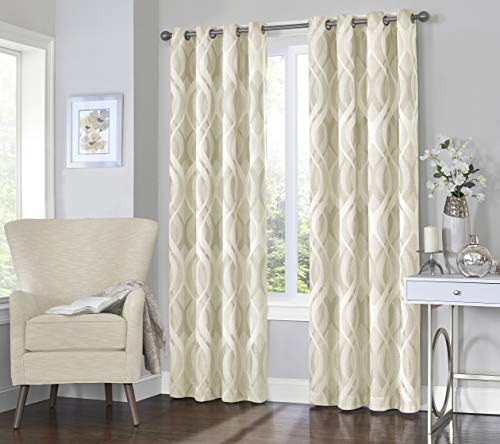 Eclipse Caprese Thermalayer Blackout Window Curtain Ivory 52 x 84 84 Inches