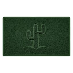 Nicoman Cactus Embossed Shape Door Mat Dirt-Trapper Washable Barrier Doormat-(Use Indoor or Sheltered Outdoor)-(75x44cm/29.5x17.3inches,Medium) Green