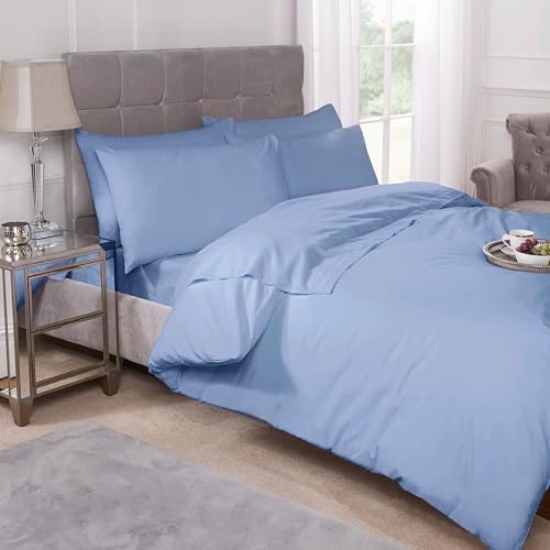 Emma Barclay 180 Thread Count Percale Duvet Set in Blue - Super King Bed
