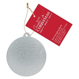 Create Christmas Flat Hanging Blank, Metal Bauble, Silver, Craft Supplies for Home Craft and Craft Projects, Hanging Craft Blanks