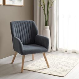 Seconique Jordan Occasional Chair in Grey Velvet Fabric