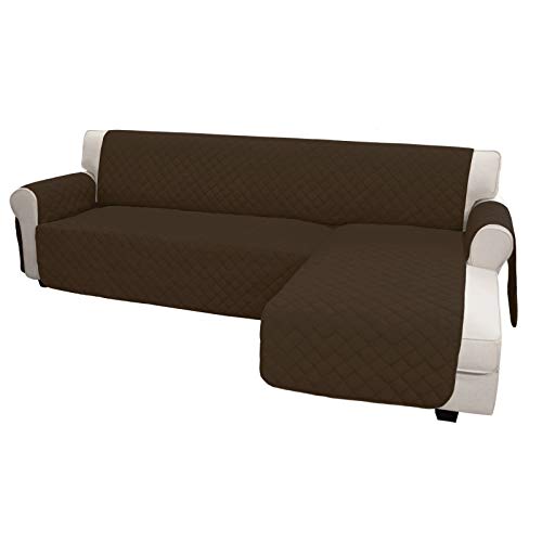 Easy-Going Sofa Slipcover L Shape Sofa Cover Sectional Couch Cover Furniture Protector Mat for Pets Dog Cat (X-Large, Coffee/Coffee)