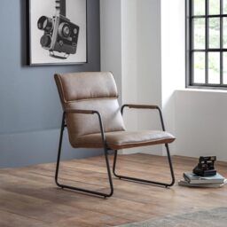 Julian Bowen Gramercy Chair, Brown/Black - H82 x W60 x D73cm