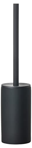 Zone Denmark Solo Toilet Brush, Bathroom Toilet Brush with Holder, Hygienic WC Cleaning Brush, Soft Touch Ceramic and Stainless Steel, Tall Slim Design 44.8 cm, Black