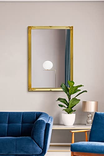 MirrorOutlet Large Gold Antique Style Ornate Wall Big Mirror 3Ft4 X 2Ft4 102cm X 72cm, Wood, 102x72x4,816693160