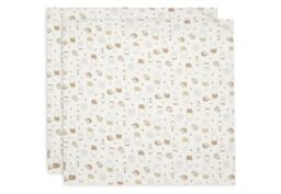 Jollein Muslin Cloths - Miffy Family Farm - 115x115cm - 2 Pack - Muslin Baby Blanket - 100% Cotton - Baby Burp Cloths - OEKO-TEX Certified