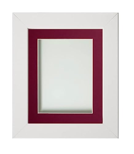 Frame Company Watson White Picture Photo Frame fitted with Perspex, 10x8 inch with Plum Mount for image size 7x5 inch