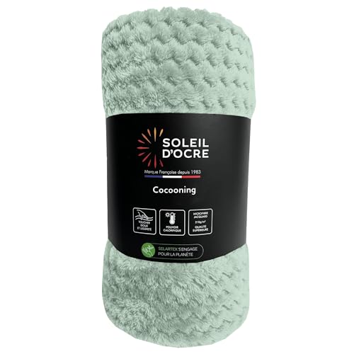 Soleil d'ocre, Cocooning Blanket 220 x 240 cm Water Green
