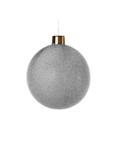 Inflatable Tinsel Christmas Bauble, Silver, 45 cm