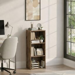 Vida Designs Oxford 3 Tier Cube Bookcase, Dark Wood, Wooden Shelving Display Storage Unit Office Living Room Furniture