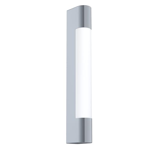 Eglo LED Wall Lamp Tragacete, Single-Flame wall Light, LED Mirror Light Made of Stainless Steel and Plastic, Bathroom lamp in Chrome and White, LED Damp-Proof Light, IP 44, L: 35 cm