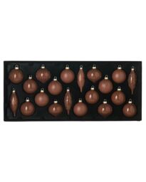 Set of 20 Glass Baubles, Espresso