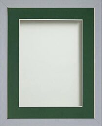 Frame Company Jellybean Range Grey Wooden 30x20 inch Picture Photo Frame with Bottle Green Mount for Image A2 * Choice of Colours & Sizes* Fitted with Perspex
