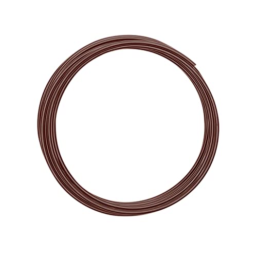 "Vaessen Creative Aluminium Craft Wire 9.8 ft (3 m) x 0.12"" (3 mm) Chocolate Mat (Brown) - Flexible Metallic Wire for Crafting, Flower Arranging, Jewellery Making and Modelling"