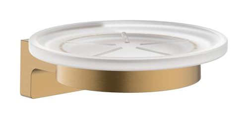 hansgrohe AddStoris S - soap dish, soap holder for wall mounting, concealed fastening, bathroom accessories, brushed bronze, 41766140